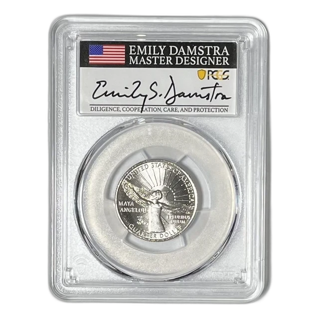 2022 Maya Angelou Quarter BU (Emily Damstra Signed Label)