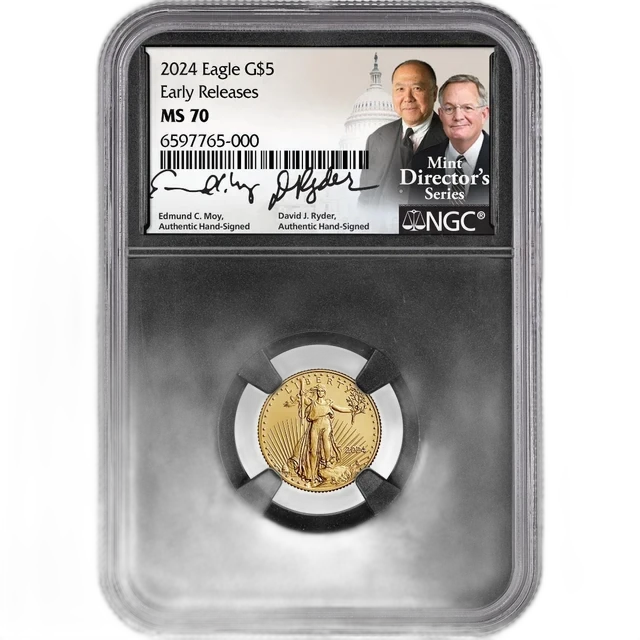 2024 $5 Gold Eagle NGC MS70 (Moy and Ryder Signed Label)