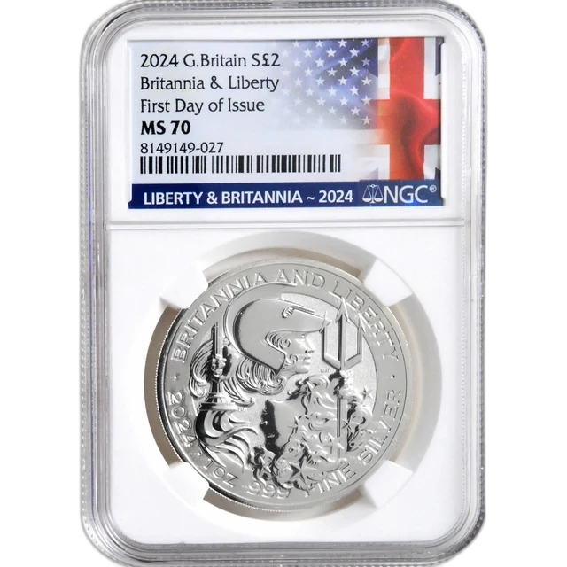 2024 Liberty and Britannia £2 Silver NGC MS70 FDI