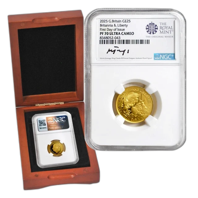 2025 £25 Gold Libertannia NGC PF70 FDOI (Jennings)