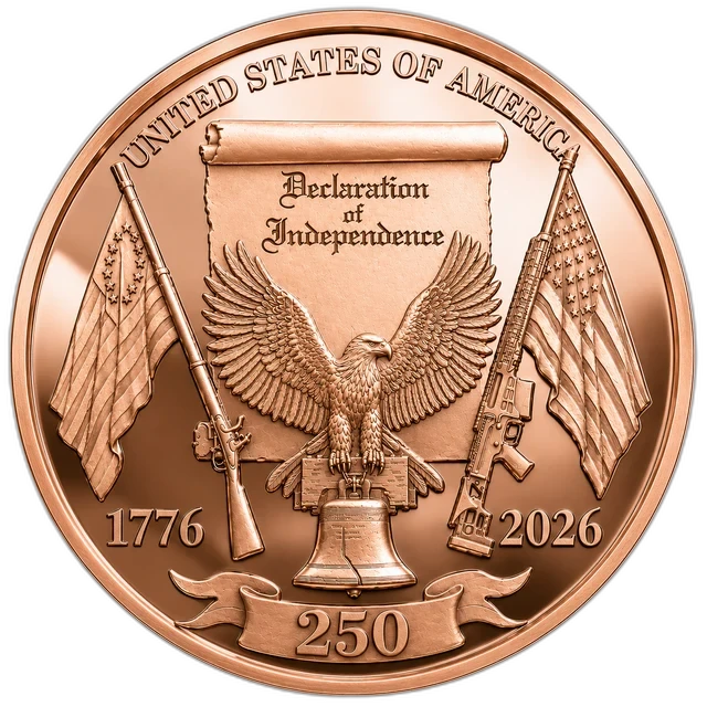 America 250 Copper Bullion Round