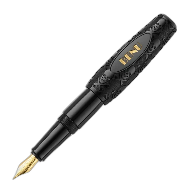 BENU Pixie Jolly Roger Black Fountain Pen (Fine)
