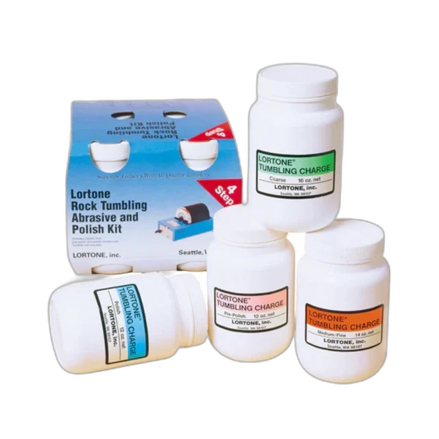 Lortone Four-Step Rock Tumbling Grit and Polish Kit