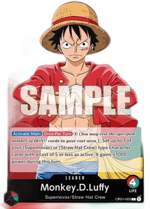 Monkey D. Luffy OP01 Romance Dawn card, Near Mint