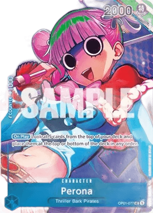 Perona OP01-077 Romance Dawn Box Topper, Near Mint Foil